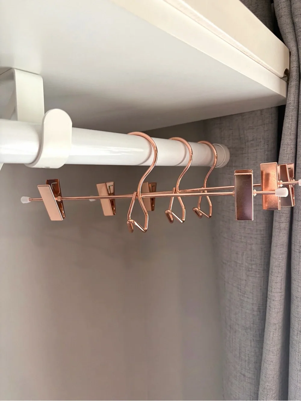 Space Saving Hangers Rose Gold Pink Metal Pant Jean Skirt Clip Clothes -10 Pack